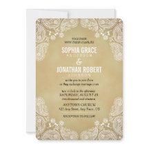 Inbjudan till Rustic Wedding i Hand plockade Paisl