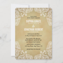 Inbjudan till Rustic Wedding i Hand plockade Paisl