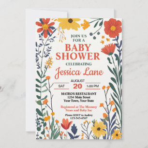 Inbjudan till Rustic Wildblomma Baby Shower