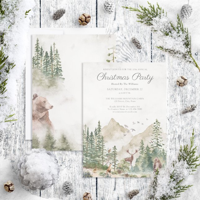 Inbjudan till Rustic Winter Mountain-Julfest (Skapare uppladdad)