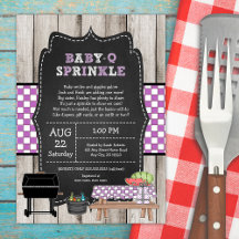 Inbjudan till Rustic Wood Baby Q Sprinkle Shower