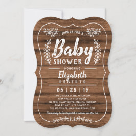 Inbjudan till Rustic Wood Baby Shower