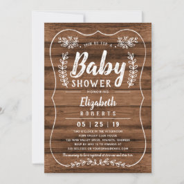 Inbjudan till Rustic Wood Baby Shower