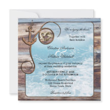 Inbjudan till Rustic Wood Ocean Nautical Wedding
