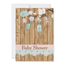 Inbjudan till Rustic Wood och Snöre Baby Shower