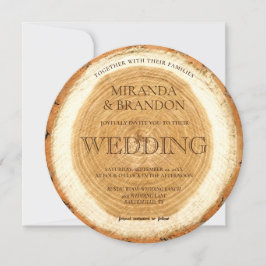 Inbjudan till Rustic Wood Slice Wedding