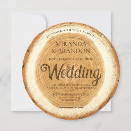 Inbjudan till Rustic Wood Slice Wedding