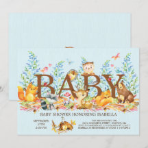Inbjudan till Rustic Woodland Boys Baby Shower