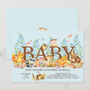 Inbjudan till Rustic Woodland Boys Baby Shower