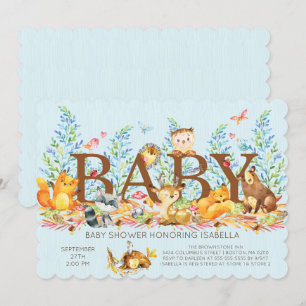 Inbjudan till Rustic Woodland Boysl Baby Shower