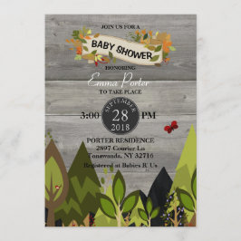 Inbjudan till Rustic Woodland Creature Baby Shower