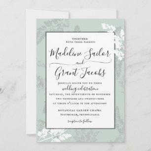 Inbjudan till Rustic Woodland Foliage Sage Wedding
