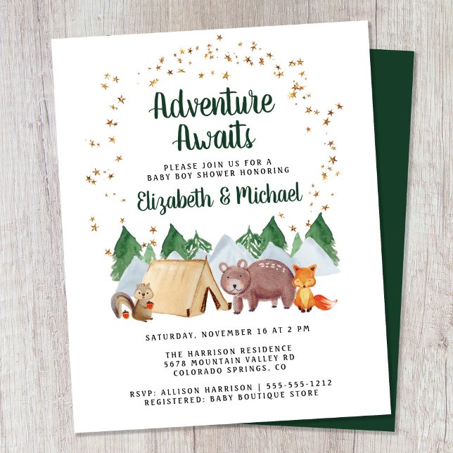 Inbjudan till Rustic Woodland Par Baby Shower (Skapare uppladdad)