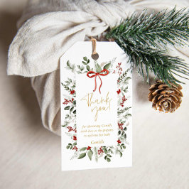 Inbjudan till RusticWinter-juljubilen Baby Shower Presentetikett