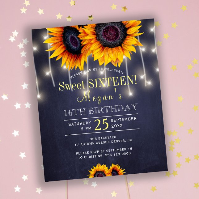 Inbjudan till rustik chic sweet sixteen (Skapare uppladdad)