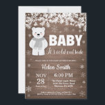 Inbjudan till Rustik Polar Bear Winter Baby Shower<br><div class="desc">Rustik Polar Bear Winter Baby Shower-inbjudan. Vit snöflake. Baby sitt kall utanför inbjudan till babyskor. Pojken eller Flickbabyskans inbjudan. Winter Helgdag Baby Shower Inbjudan. Rustic Wood-bakgrund. Land Vintage Retro Barn. Om du vill göra ytterligare anpassningar klickar du på knappen Anpassa och användor verktygen som är utformat för att ändra mallen....</div>