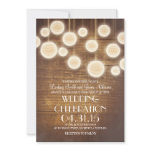 inbjudan till rustiskt landsbyggsbröllop för lykto