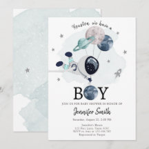 Inbjudan till rymden Astronaut Boy Baby Shower