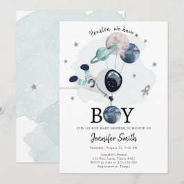 Inbjudan till rymden Astronaut Boy Baby Shower