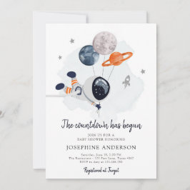 Inbjudan till rymden Astronaut Boy Baby Shower