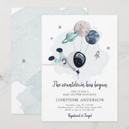 Inbjudan till rymden Astronaut Boy Baby Shower