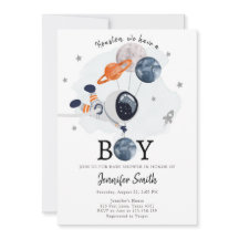 Inbjudan till rymden Astronaut Boy Baby Shower