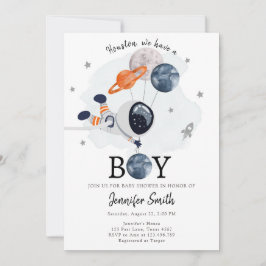 Inbjudan till rymden Astronaut Boy Baby Shower