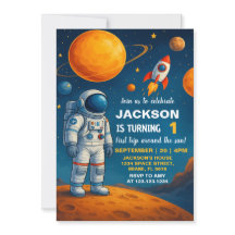 Inbjudan till rymden på födelsedagen