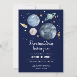 Inbjudan till rymden Planets Boy Baby Shower