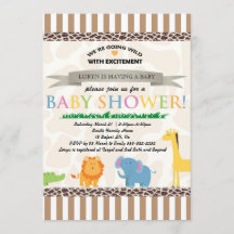 Inbjudan till Safari Animal Baby Shower