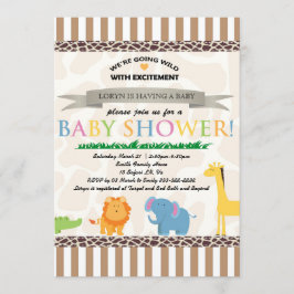 Inbjudan till Safari Animal Baby Shower