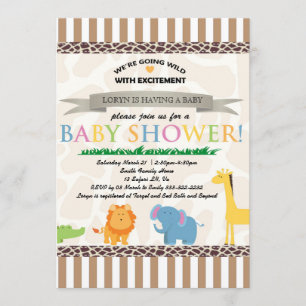 Inbjudan till Safari Animal Baby Shower