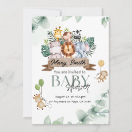 Inbjudan till Safari Animal Baby Shower