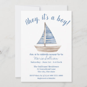 Inbjudan till SAILBOAT Pojke Shower