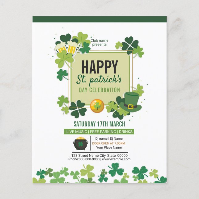 Inbjudan till Saint Patricks Day Flygblad (Framsidan)