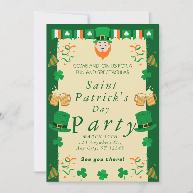 Inbjudan till saint patrick's day-partiet (Framsida)