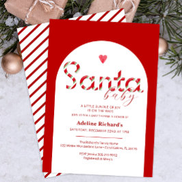 Inbjudan till Santa Baby Red Helgdag Shower