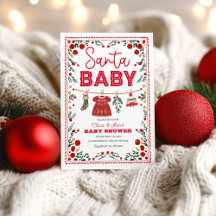 Inbjudan till Santa Baby Shower: Vinterjul