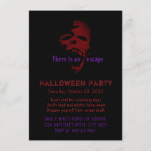 Inbjudan till Scary Red Goth Skull Halloween fest