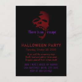 Inbjudan till Scary Red Goth Skull Halloween fest