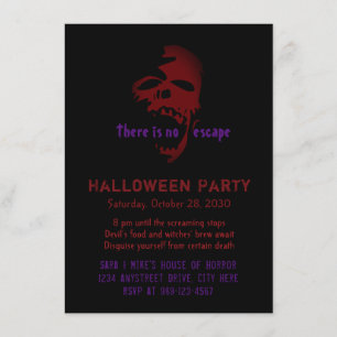 Inbjudan till Scary Red Goth Skull Halloween fest