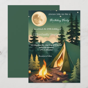 inbjudan till scout Camping party födelsedag