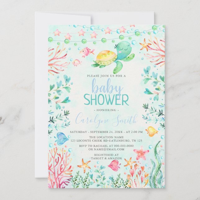 Inbjudan till Sea Baby Shower (Framsida)