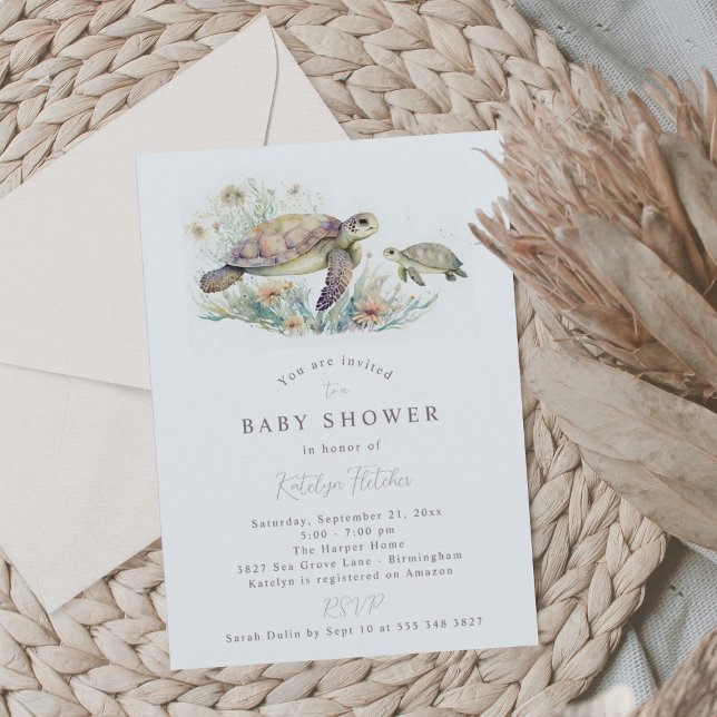 Inbjudan till Sea Turtle Baby Shower (Skapare uppladdad)