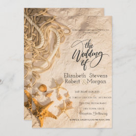Inbjudan till Seashells Rope Sand Wedding