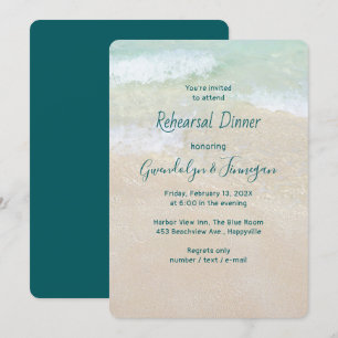 Inbjudan till Seashore Background Rehearsal Dinner