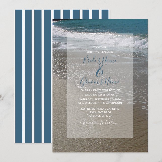 Inbjudan till Seaside Beach & Sand Wedding (Fram/baksida)