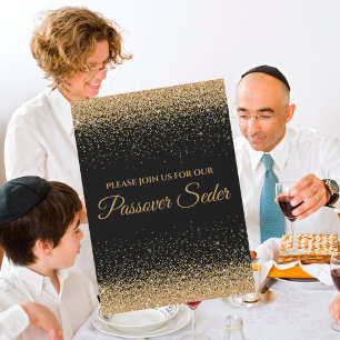 Inbjudan till Seder-Seder för elegant Black och Gu