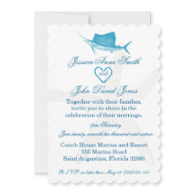 Inbjudan till segelfisk Bröllop Firande