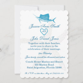 Inbjudan till segelfisk Bröllop Firande